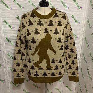 Middle Of Beyond Sweater Bigfoot Sasquatch Yeti MOB Christmas Pullover Mens XL